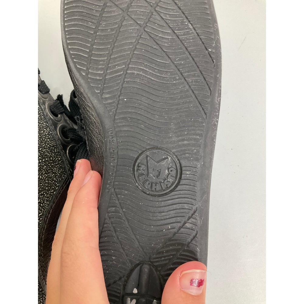 Mephisto Air-Relax Womens 6.5 Black Metallic Shimmer Leather Sneakers - Picture 7 of 8
